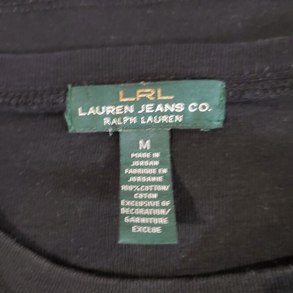 Lauren Ralph Lauren Jeans Co Faux Suede Elbow Patch Zip Shoulder Top Size M - Picture 7 of 10
